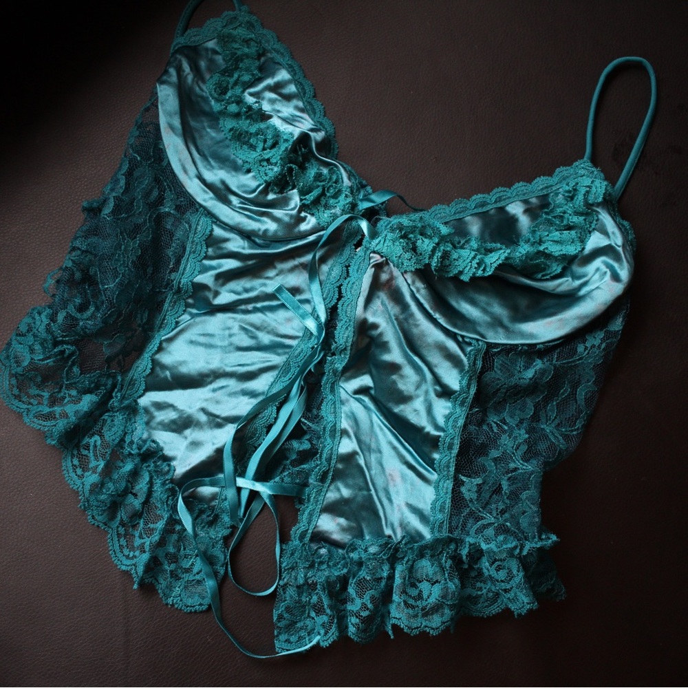 Vintage Teal Corset Style Lingerie